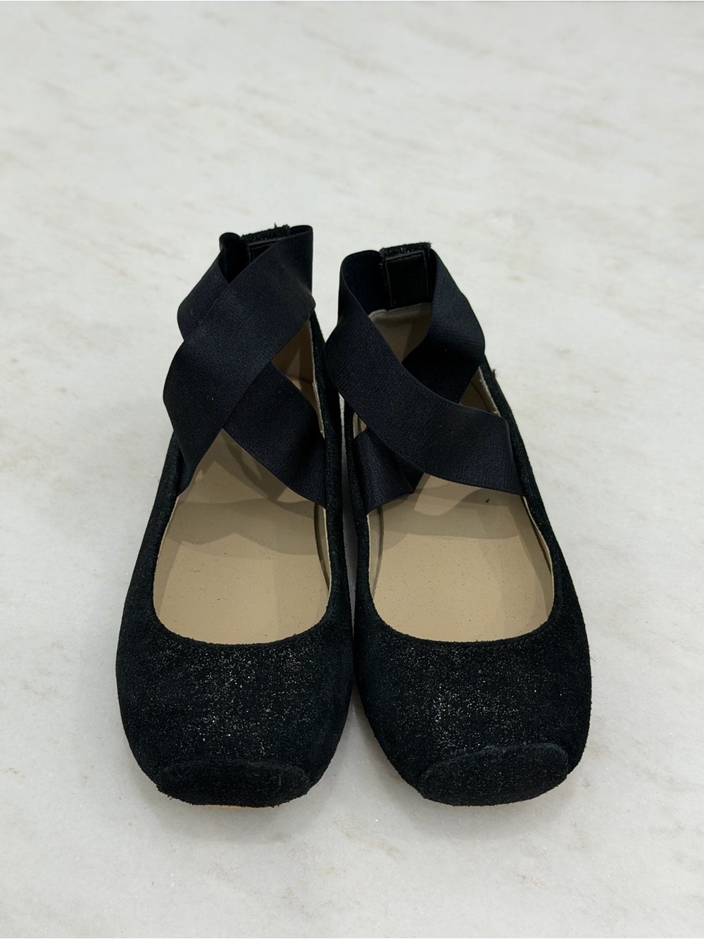 Janie & Jack Black Crisscross Ballet Flats